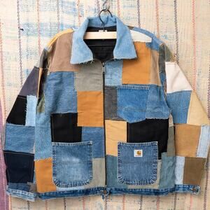 Upcycled patchwork carhartt chore jacket